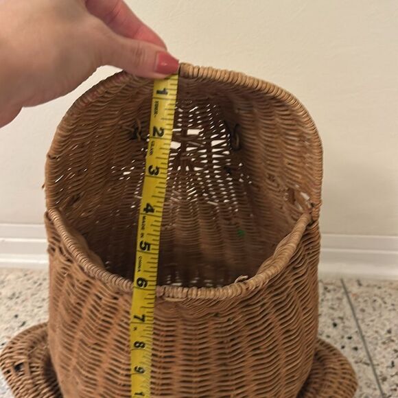 Vintage 60’s rattan wicker frog basket mid-century modern boho - Picture 8 of 8